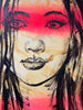 'Rosie' David Bromley, Acrylic on Canvas with silver leaf gilding, 150cm x 120cm,,