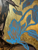 'Romy'. David Bromley. Acrylic on canvas with silver leaf gilding.  150cm x 120cm.