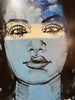 'Milan' David Bromley. Acrylic on canvas with silver. 150cm x 120cm.