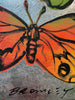 'Vibrant Butterflies II' David Bromley, Acrylic on Canvas with silver leaf gilding, 90cm x 60cm