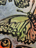 'Autumn Butterflies' David Bromley, Acrylic on Canvas with silver leaf gilding, 90cm x 60cm