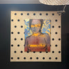 'Romy'. David Bromley. Acrylic on canvas with silver leaf gilding.  150cm x 120cm.