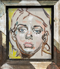 'Female Portrait' David Bromley. Acrylic on canvas with handmade frame. 58cm x 45cm.