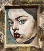 'Female Portrait II' David Bromley. Acrylic on canvas with handmade frame. 60cm x54cm