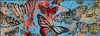 49. PRE-ORDER 'Butterflies on Blue' David Bromley. High pigment print. 50 x 110cm