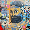 ‘Hola’ Gorè. Mixed media and acrylic on timber.  120 x 90cm (135 x 105cm frame size).