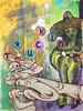 ‘Truckin my guapo way’ Gorè. Acrylic on canvas. 120 x 270cm triptych (135 x 285.5cm frame size).