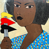 ‘Colourful Colour’ Gorè. Acrylic on timber. 120 x 90cm (125 x 95cm frame size).