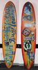 24.'I didn't think I told you I was leaving' David Bromley customised surfboard. 245cm