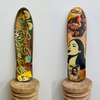 3. 'Intimate Strangers' David Bromley customised skateboard deck 79 x 20cm
