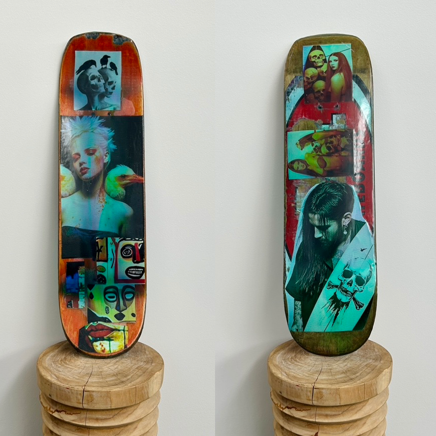 24. 'Cortez' David Bromley customised skateboard deck