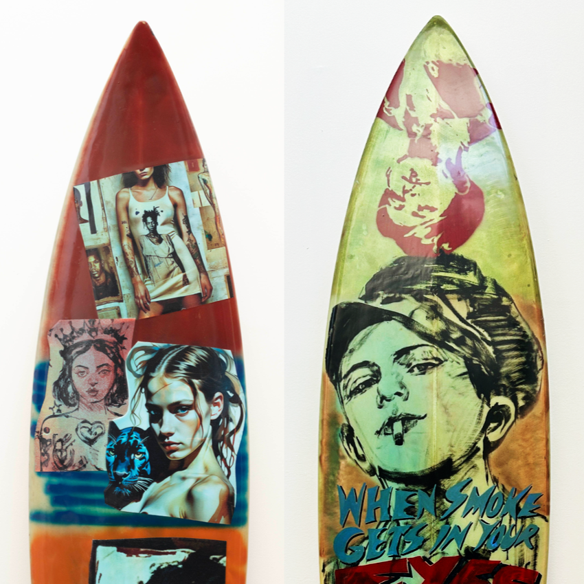 35. 'All About You' David Bromley customised surfboard