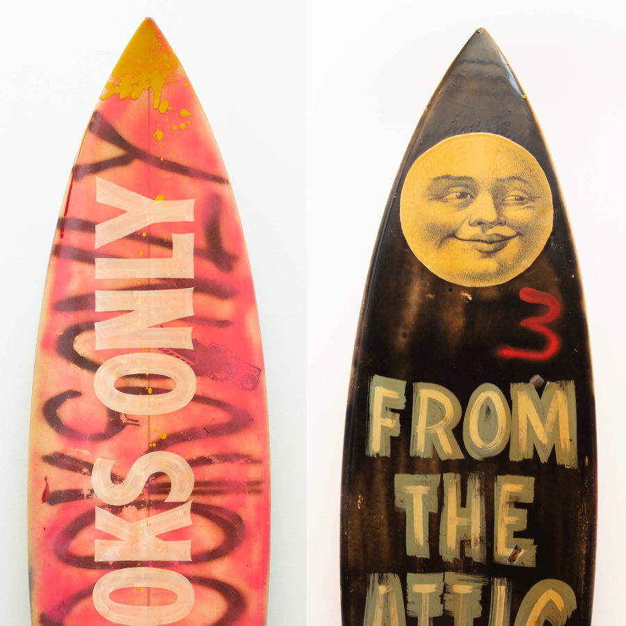 37. 'Kooks Only' David Bromley customised surfboard