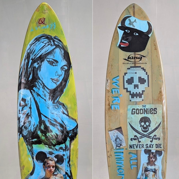 38. 'We're All Immortal' David Bromley customised surfboard