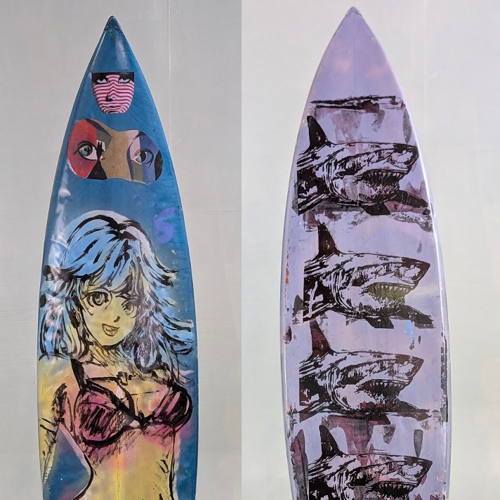40. 'By the beach and in the water' David Bromley customised surfboard