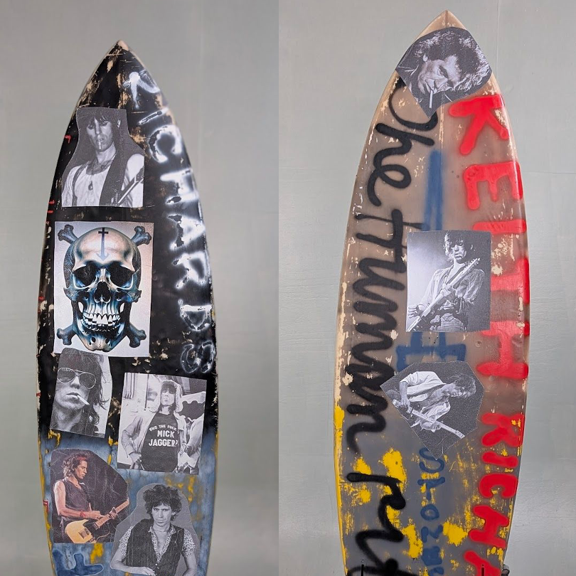 53. 'The Human Riff' David Bromley customised surfboard