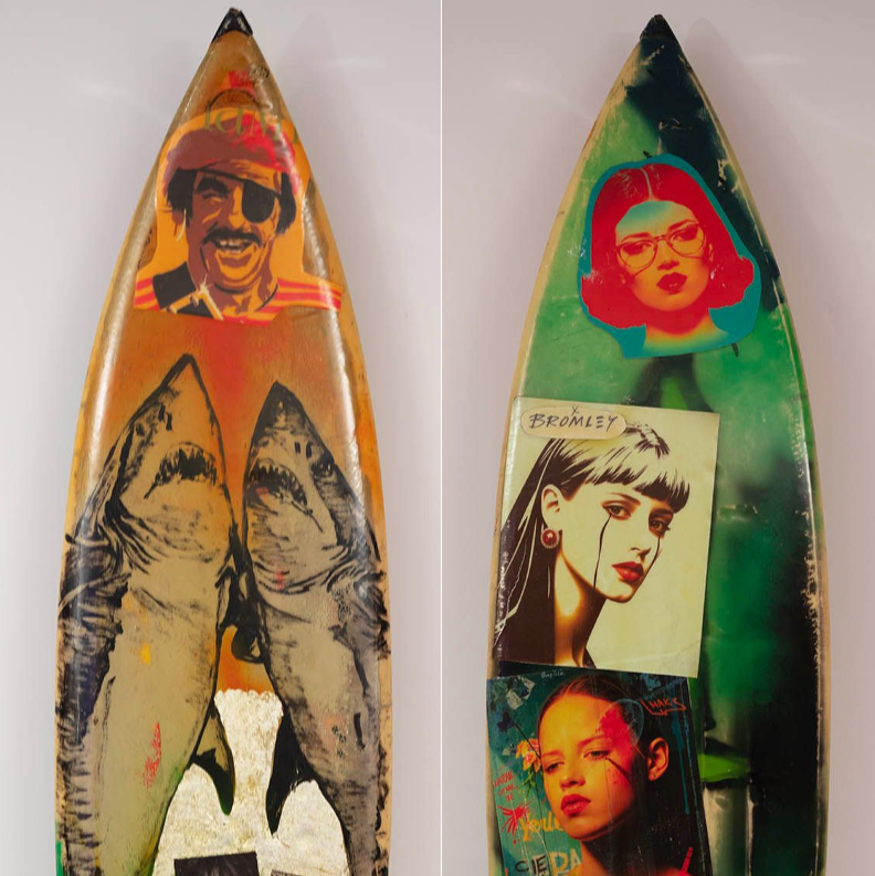 3. 'Because The Night' David Bromley customised surfboard. 195cm