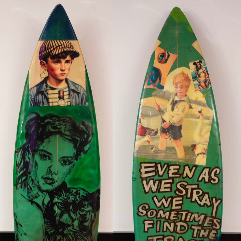 6. 'Even As We Stray' David Bromley customised surfboard.  185cm