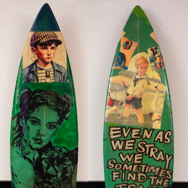 6. 'Even As We Stray' David Bromley customised surfboard.  185cm