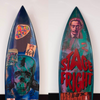 7. 'Stage Fright' David Bromley customised surfboard. 180cm