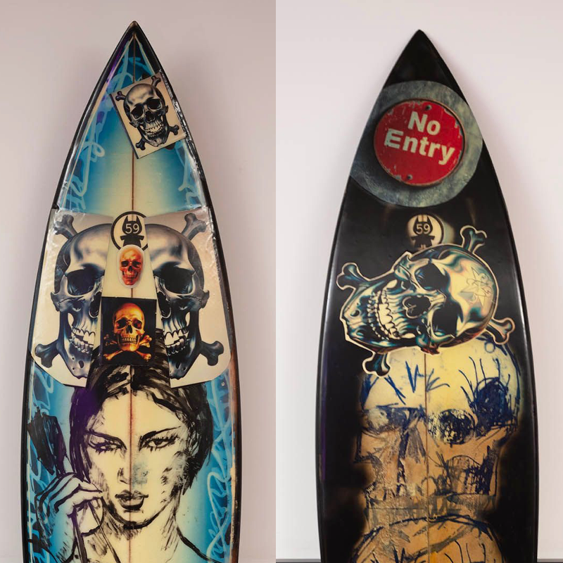 15. 'No Entry' David Bromley customised surfboard