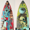 17. 'Captain Goodvibes' David Bromley customised surfboard. 185cm