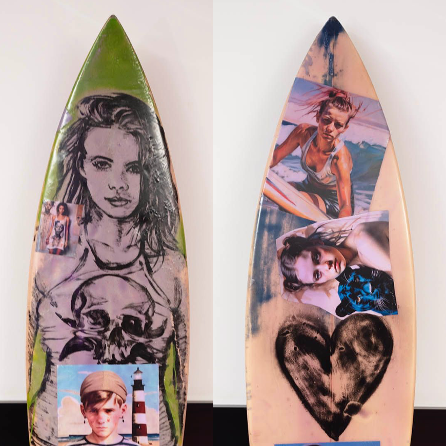 18. 'Heartbreaker' David Bromley customised surfboard 180cm