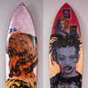 21. 'Mastiffs' David Bromley custom surfboard. 230cm