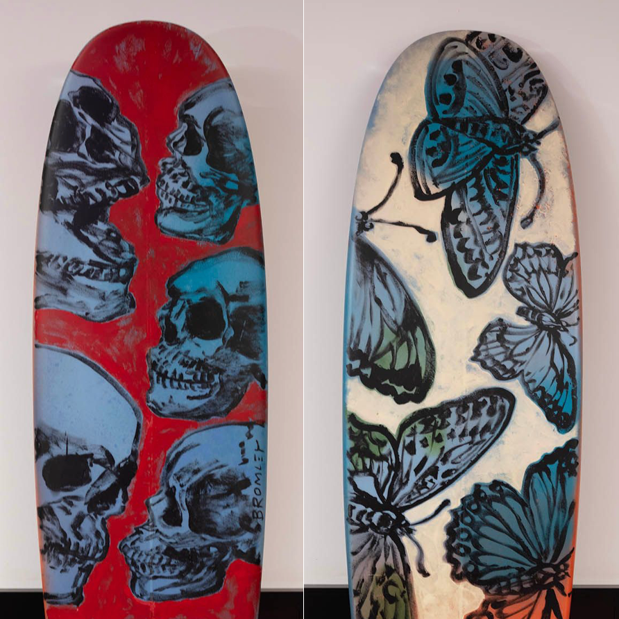 23. 'Between Two Eternities II' David Bromley customised surfboard 195cm