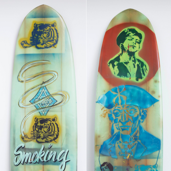 29. 'Smoking Tiger' David Bromley customised surfboard