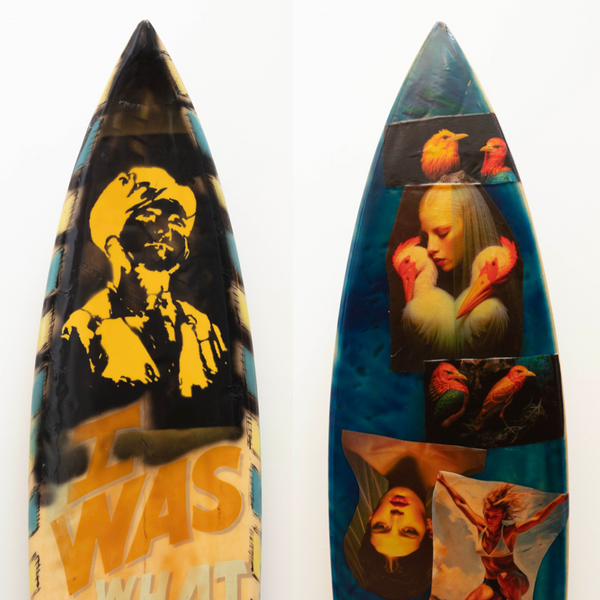 32. 'I Was What I Am Now' David Bromley customised surfboard