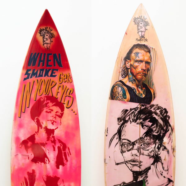 33. 'Smoke' David Bromley customised surfboard