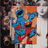 63. 'My Friends Cookie Monster and Elmo' Sesame Street x Bromley, Acrylic on canvas. 90 x 60cm
