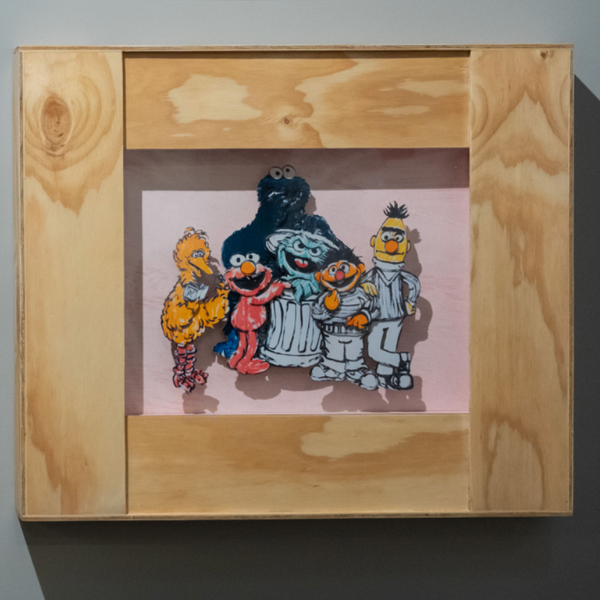 PRE ORDER 'Sesame Street x Bromley Gang' Sesame Street x Bromley, Framed Paper Tole 3D work, 61.5 x 52cm