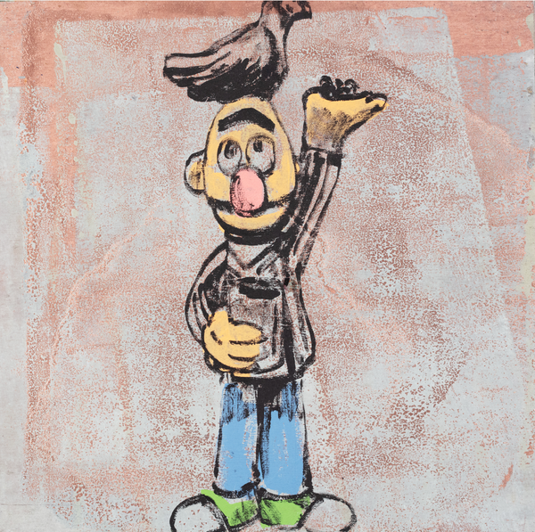 88. 'Bert and Bernice' Sesame Street x Bromley, Acrylic on timber in hand made frame. 78.5 x 78.5cm tif