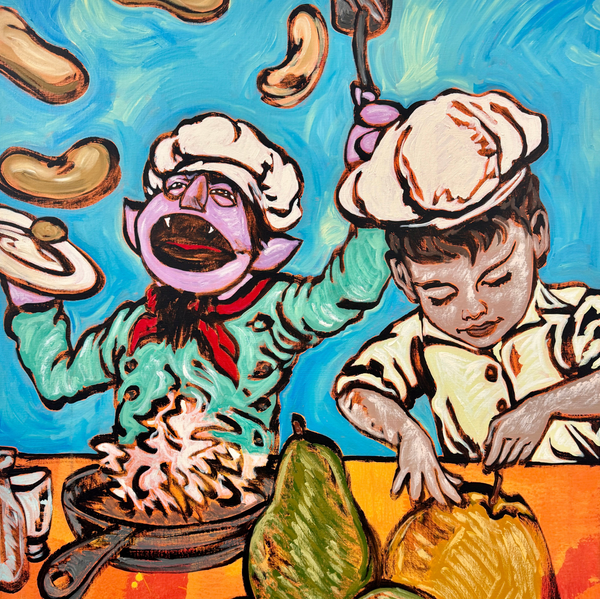 8. 'Cooking with Count Von Count' Sesame Street x Bromley, Acrylic on canvas with a varnish wash, 146 x 115cm