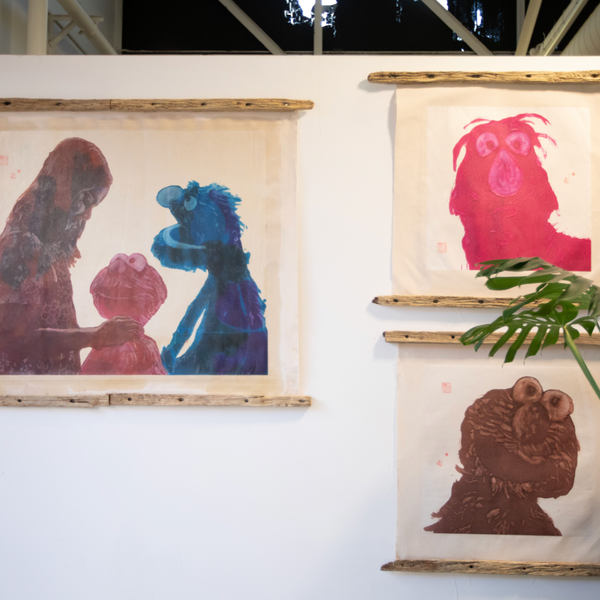 'Ember and Friends II' Datsun Tran. Alcohol ink and gouache on mulberry paper. $1500