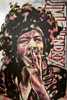 'Jimi' David Bromley. Acrylic and oil on canvas with silver metal leaf gilding. 90 x 60cm