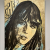 'Cher II' David Bromley. Acrylic and oil on canvas with gold leaf gilding. 120 x 90cm