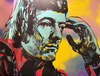'Allan Clarke' David Bromley. Acrylic and oil on canvas. 90 x 120cm