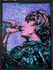 'Roger Daltrey' David Bromley. Acrylic and oil on vintage silk screen. 147 x 110cm