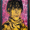 'Keith' David Bromley. Acrylic and oil on vintage silk screen. 147 x 110cm