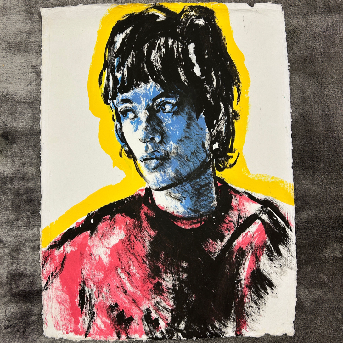 'Mick Jagger III' David Bromley. Oil and gouache on artist paper. 90 x 70cm