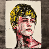 'John Farnham' David Bromley. Oil and gouache on artist paper. 90 x 70cm