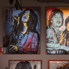 'Janis Joplin' David Bromley. Acrylic and oil on canvas. 150 x 120cm