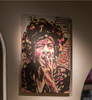 'Jimi' David Bromley. Acrylic and oil on canvas with silver metal leaf gilding. 90 x 60cm