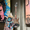 5. Vintage electric guitar by David Bromley. Acrylic and enamel paint, high pigment print collage, silicon tape and varnish