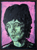 'Mick III' David Bromley. Acrylic and oil on vintage silk screen. 147 x 110cm