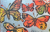 'Vibrant Butterflies II' David Bromley, Acrylic on Canvas with silver leaf gilding, 90cm x 60cm