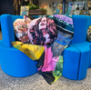 ‘JANIS’ FOREVER YOUNG 50CM ROUND LINEN CUSHION BY DAVID BROMLEY